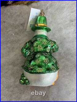 Christopher Radko Snow Lucky Snowmen Around the World Ireland Christmas Ornament