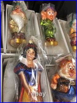 Christopher Radko Snow White & The Seven Dwarfs 8 Blown Glass Ornaments 1997