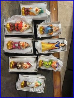 Christopher Radko Snow White and The Seven Dwarfs Ornament Set Of 8 Pieces