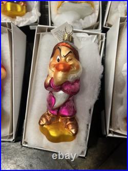 Christopher Radko Snow White and The Seven Dwarfs Ornament Set Of 8 Pieces