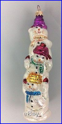 Christopher Radko Snowman Ornament Christmas Snowmen 3 Tall Stacking Rare