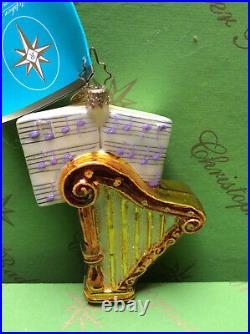 Christopher Radko Sounding Joy Harp Glass Ornament