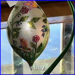 Christopher Radko Spring Fever 7 Ornament With 12 Green Glass Radko Stand