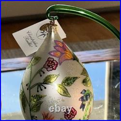 Christopher Radko Spring Fever 7 Ornament With 12 Green Glass Radko Stand