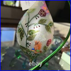 Christopher Radko Spring Fever 7 Ornament With 12 Green Glass Radko Stand