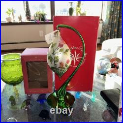 Christopher Radko Spring Fever 7 Ornament With 12 Green Glass Radko Stand