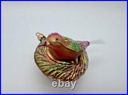 Christopher Radko Spring Nest 1995 10th Anniversary Bird Ornament Rare