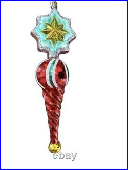 Christopher Radko Starring Santa Drop Reflector Twist Ornament 1013455 RARE HTF