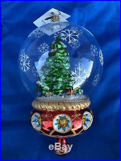 Christopher Radko Sumptuous Santa Snow Globe Style Ornament RARE