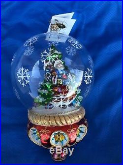 Christopher Radko Sumptuous Santa Snow Globe Style Ornament RARE