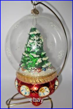 Christopher Radko Sumptuous Santa with Tree Dome 8 Reflectors Christmas Ornament