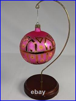 Christopher Radko TIFFANY PINK Glass Ball Ornament Retired Rare