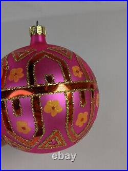 Christopher Radko TIFFANY PINK Glass Ball Ornament Retired Rare