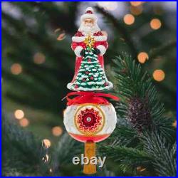 Christopher Radko TREE BEARING SANTA Christmas Tree Topper Finial 1021268
