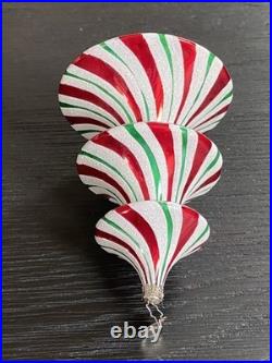 Christopher Radko TRIM TWIST TREE HEART Glass Ornament 7 Peppermint withBox