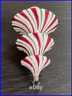 Christopher Radko TRIM TWIST TREE HEART Glass Ornament 7 Peppermint withBox