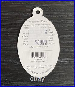 Christopher Radko TRIM TWIST TREE HEART Glass Ornament 7 Peppermint withBox