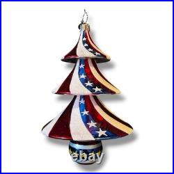 Christopher Radko TRIM TWIST TREE STAR Glass Ornament Rare 2005