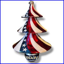 Christopher Radko TRIM TWIST TREE STAR Glass Ornament Rare 2005