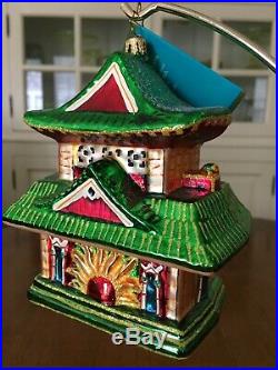Christopher Radko Tea House Temple Blown Glass Ornament NEW 2005 Retired