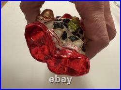 Christopher Radko Teddy Masquerade blown glass Christmas ornament, Preowned
