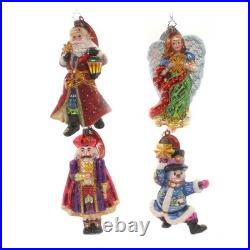 Christopher Radko The Light Brigade Glass Ornament Santa Angel Snowman