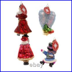 Christopher Radko The Light Brigade Glass Ornament Santa Angel Snowman