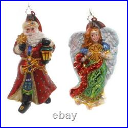 Christopher Radko The Light Brigade Glass Ornament Santa Angel Snowman
