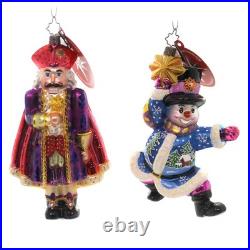 Christopher Radko The Light Brigade Glass Ornament Santa Angel Snowman