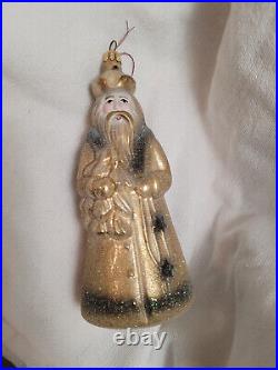 Christopher Radko Timber Claus Santa Glass Ornament-R