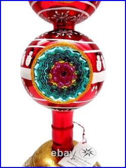 Christopher Radko Treasure Stack Finial #3010865 Santa On Theee Reflectors