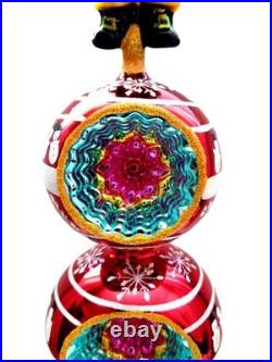 Christopher Radko Treasure Stack Finial #3010865 Santa On Theee Reflectors