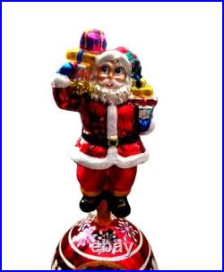 Christopher Radko Treasure Stack Finial #3010865 Santa On Theee Reflectors