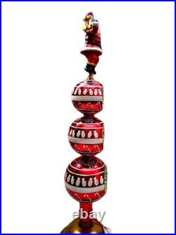 Christopher Radko Treasure Stack Finial #3010865 Santa On Theee Reflectors
