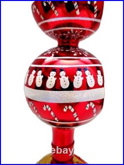 Christopher Radko Treasure Stack Finial #3010865 Santa On Theee Reflectors