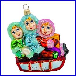 Christopher Radko Triple The Fun Glass Christmas Ornament 5 RARE VTG