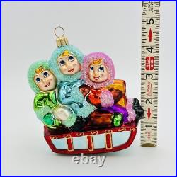 Christopher Radko Triple The Fun Glass Christmas Ornament 5 RARE VTG
