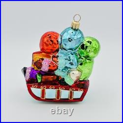Christopher Radko Triple The Fun Glass Christmas Ornament 5 RARE VTG