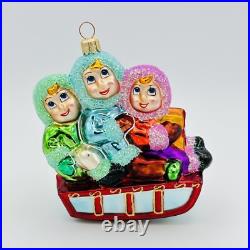 Christopher Radko Triple The Fun Glass Christmas Ornament 5 RARE VTG
