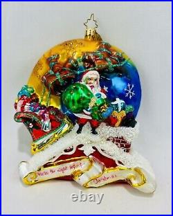 Christopher Radko'Twas The Night Before Christmas Ornament Santa Reindeer READ