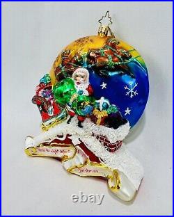 Christopher Radko'Twas The Night Before Christmas Ornament Santa Reindeer READ