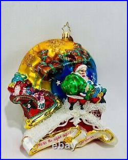 Christopher Radko'Twas The Night Before Christmas Ornament Santa Reindeer READ