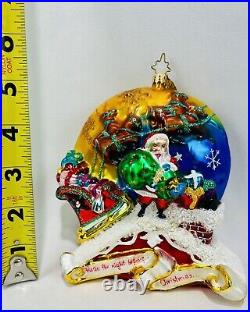 Christopher Radko'Twas The Night Before Christmas Ornament Santa Reindeer READ