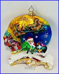 Christopher Radko'Twas The Night Before Christmas Ornament Santa Reindeer READ