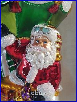 Christopher Radko UP IN THE AIR Hot Air Balloon Christmas Ornament 9 Large