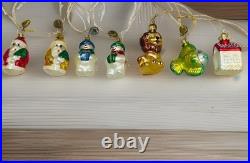 Christopher Radko Unique Variety of Blown Glass Christmas Ornaments MINT 7pc Lot