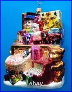 Christopher Radko VINTAGE TOY CHEST Large Glass Ornament 2002