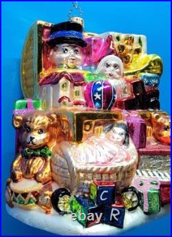 Christopher Radko VINTAGE TOY CHEST Large Glass Ornament 2002