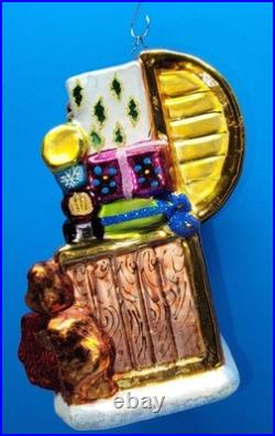 Christopher Radko VINTAGE TOY CHEST Large Glass Ornament 2002