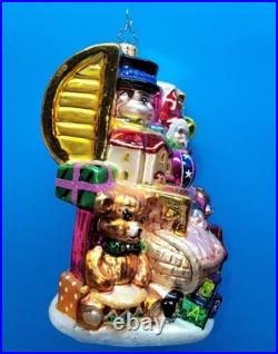 Christopher Radko VINTAGE TOY CHEST Large Glass Ornament 2002